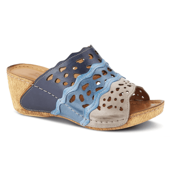 FOOTY - Blue Multi Leather Sandal - Ruffled Feather
