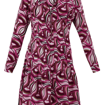 Fuchsia Abstract Dress and Slip - Ruffled Feather