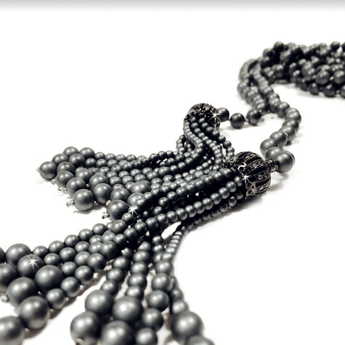Hematite Tassel Rope Necklace - Ruffled Feather