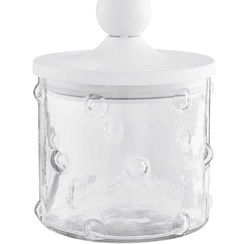 Hobnail Glass Canister - Ruffled Feather