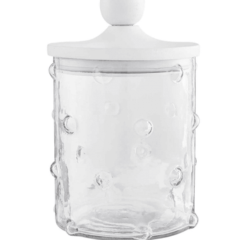 Hobnail Glass Canister - Ruffled Feather