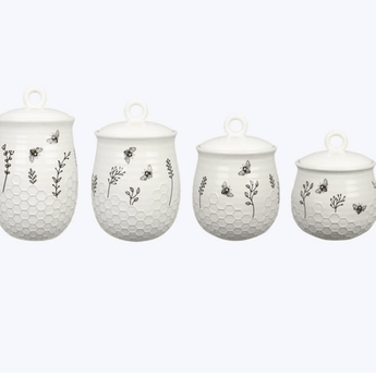 Honey Bee Ceramic Canister - Sold Individually - Ruffled Feather