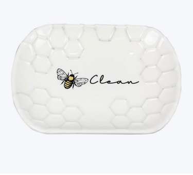 Honey Bee Ceramic Trinket/Soap Dish - Ruffled Feather