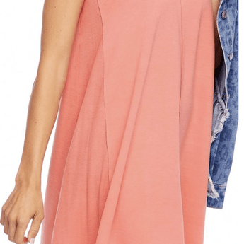 Inman Ribbed Dress Pink Coral - Ruffled Feather