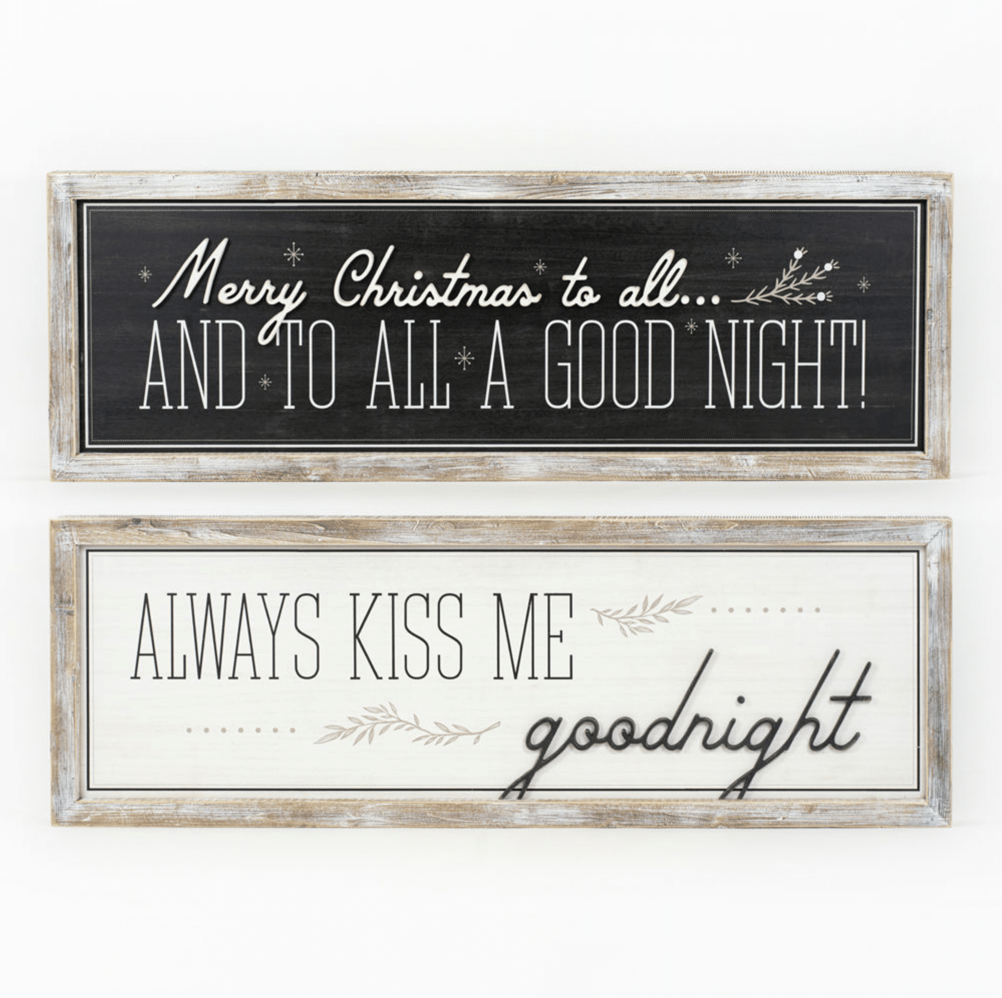Kiss/Merry Reversible Wood Framed Sign - Ruffled Feather