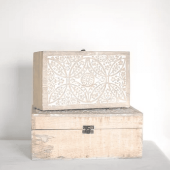 Leafy Print Wood Nesting Boxes - Ruffled Feather