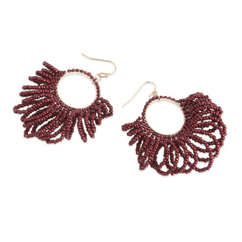 Loopy Earrings Deep Red - Ruffled Feather