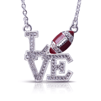 Love Football Silver Necklace - Ruffled Feather