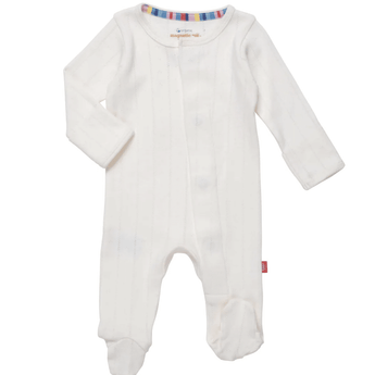 Love Lines Tofu Pointelle Footie - Ruffled Feather