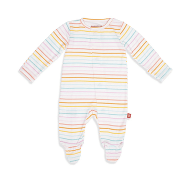 Magnetic Me - Candy Stripe Footie - Ruffled Feather