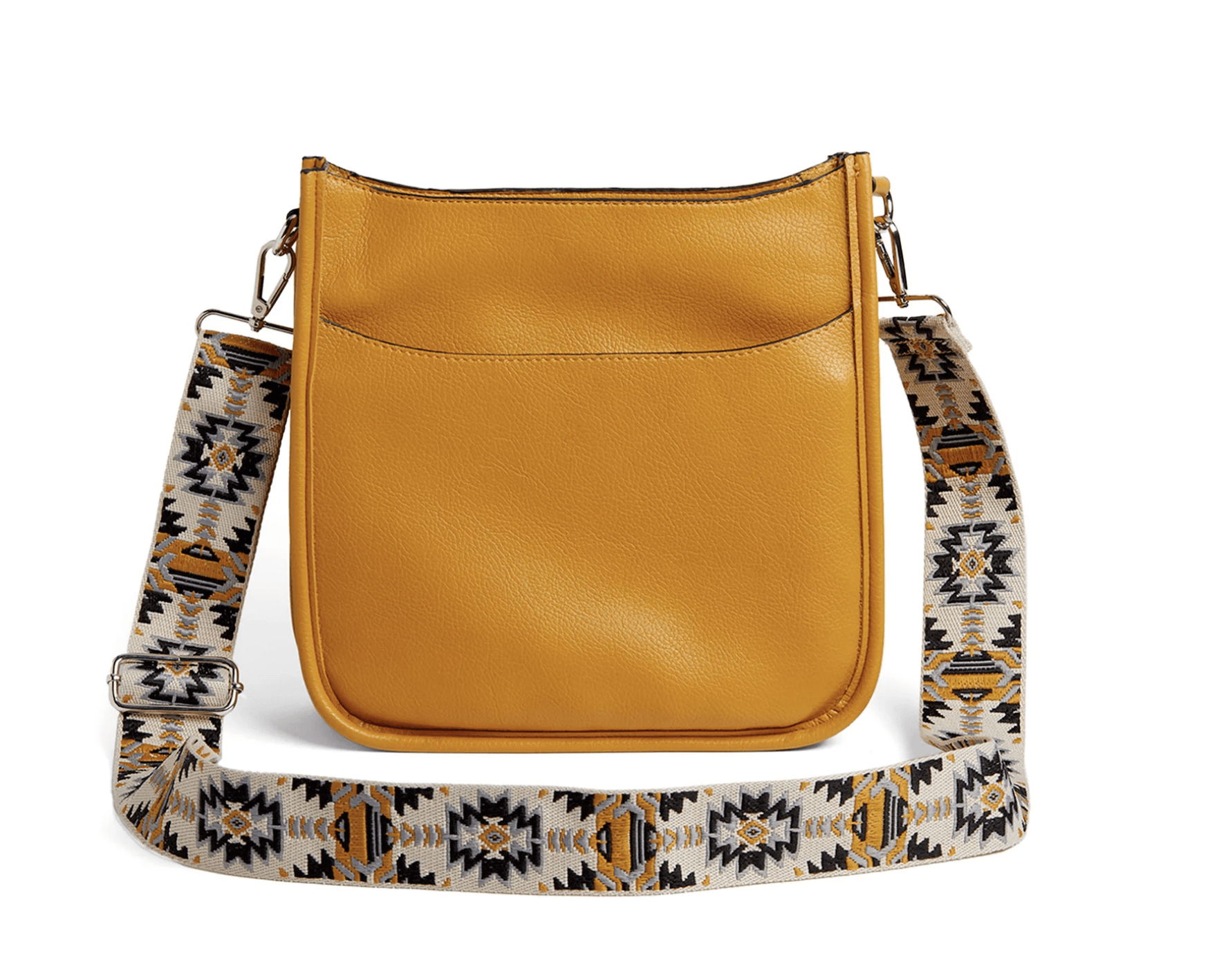 Mini Alma Zip Top Messenger Strap Mustard Ruffled Feather