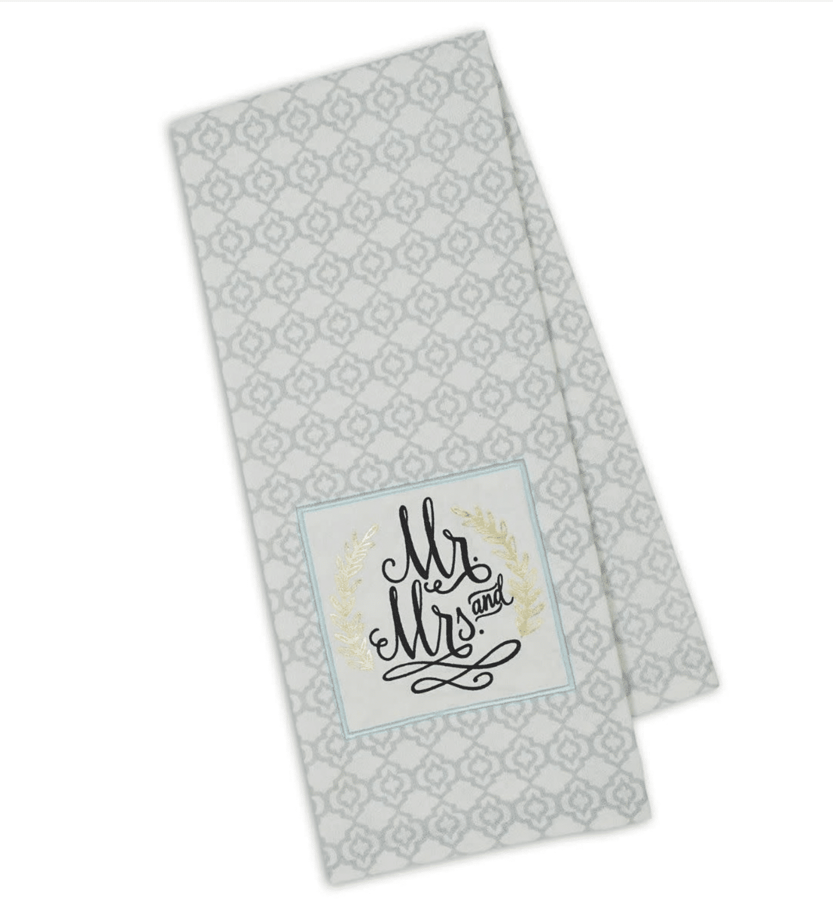 Mr. & Mrs. Embellished Dishtowel - Ruffled Feather