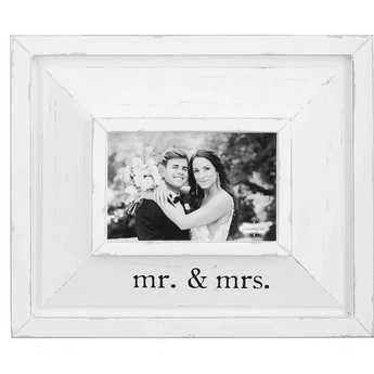 "Mr. & Mrs." Wooden Picture Frame - Ruffled Feather