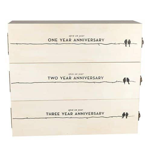 Newlywed's Anniversary Wooden Wine Box - Ruffled Feather