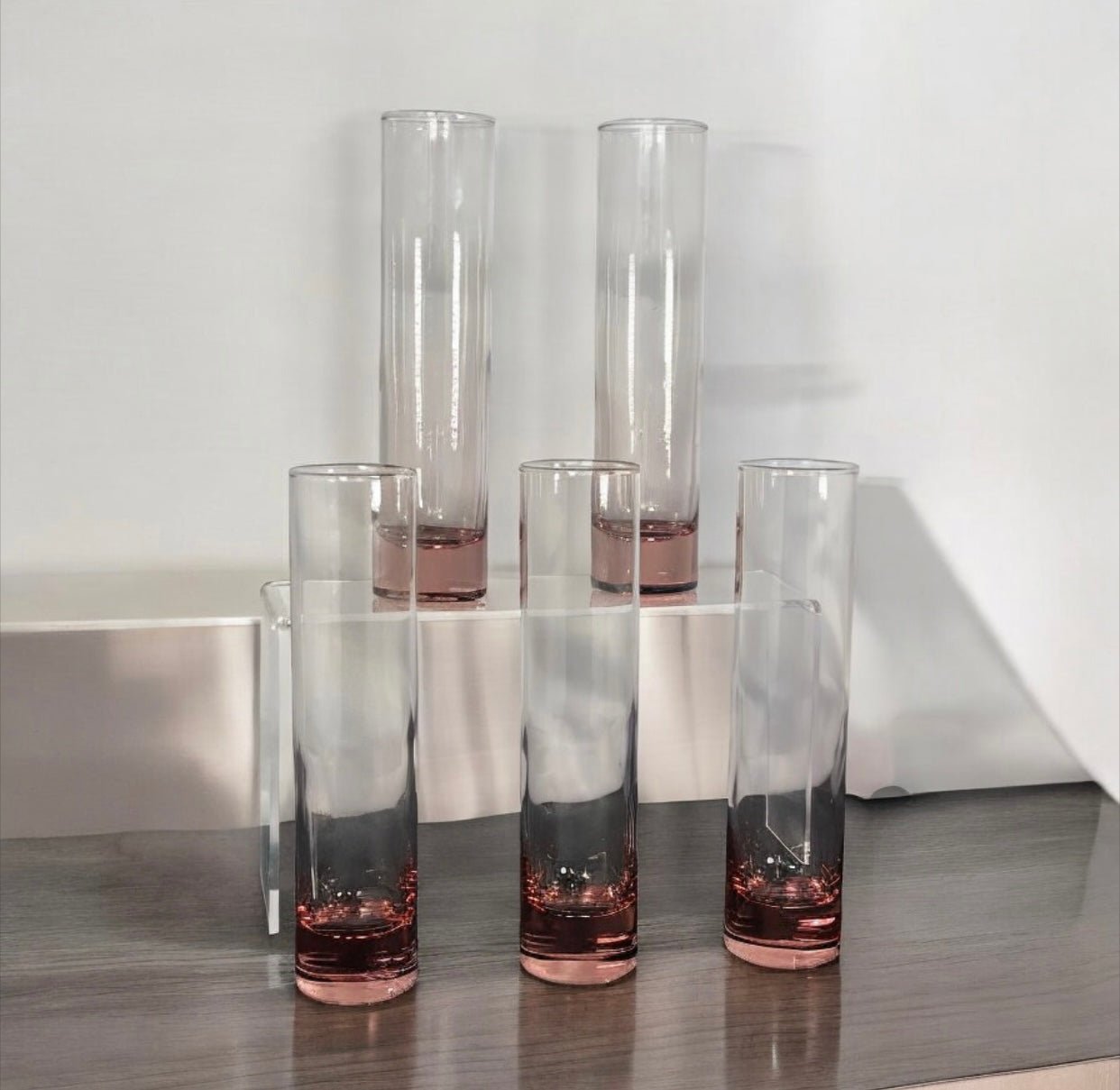 Rose Gold Bottomed Glass Flute - Ruffled Feather