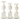Whitewashed Wooden Candleholders w/ Carvings - Ruffled Feather