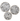 Wooden Plates w/Black & Gray Botanical Enamel - Ruffled Feather