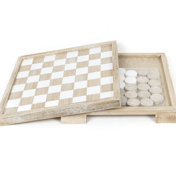 Wooden Checkers Box