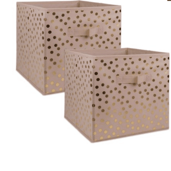 Storage Cubes -  Pink/Gold Dots