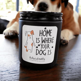 Riley's Candles - Home Is Where Your Dog Is 9oz Candle - Clean Cotton