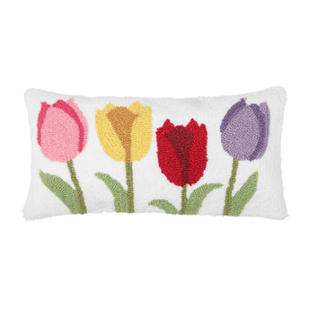 Tulip Garden Hooked Pillow