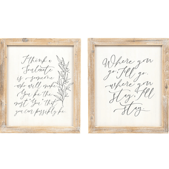 Stay, Soulmate Double Sided Wall Sign