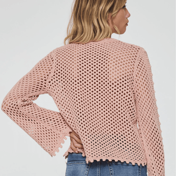 Meryl Mesh Embroidery Sweater - Rose Quartz