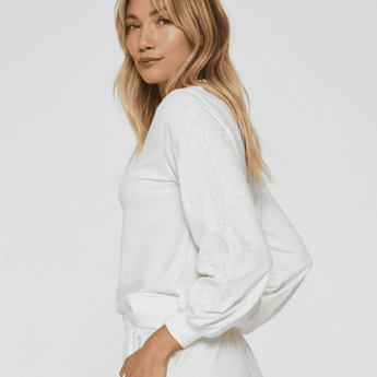 Murray Eyelet Embroidery Top - White