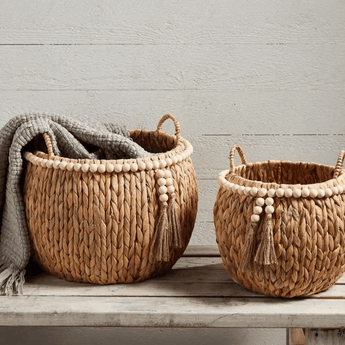Water Hyacinth Bead Basket Set
