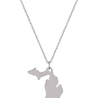 Silver Love Michigan Necklace