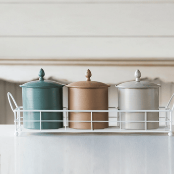 Metal Canister Set w/ Tray