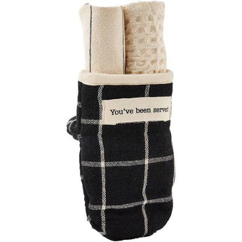 Served Oven Mitt and Dish Towel Set