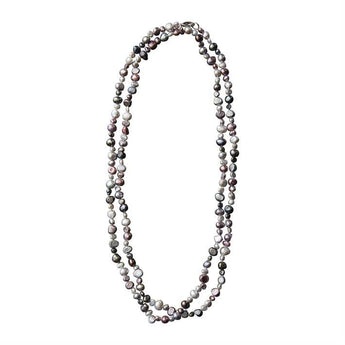 Multipurple Long Pearl Necklace
