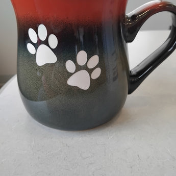 Paw Print 26oz Rustic Taverns Mug (Red to Beige or Brown to Beige)