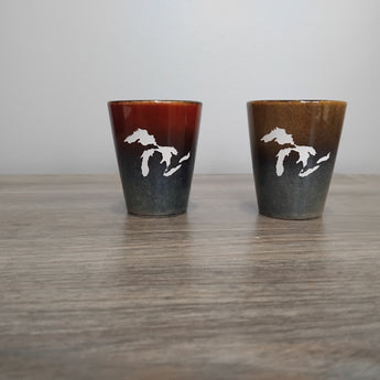 Great Lakes 3.5oz Shot Glass (Rust to Beige or Tan to Beige)