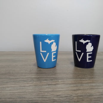 Love Colored Shot Glass (Dark Blue or Light Blue)