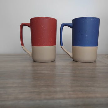 Two Tone Papa Bear or Mama Bear 16oz Boulder Mug (Blue and Tan or Red and Tan)