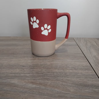 Paw Print 16oz Red to Tan Boulder Mug