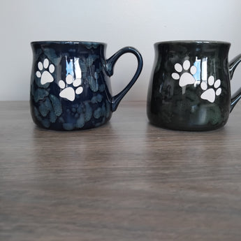 Paw Print 16oz Marbled Tavern Mug ( Forest Green or Marine Blue)
