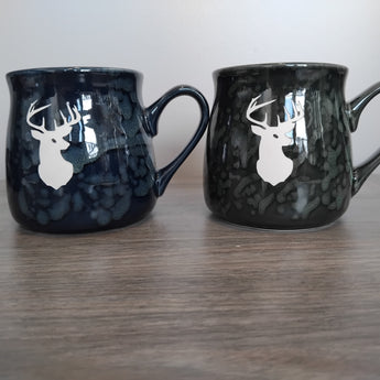 Buck 16 oz Marbled Tavern Mug ( Forest Green or Marine Blue)