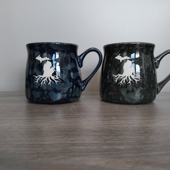Michigan Roots Outline 16oz Marbled Tavern Mug ( Forest Green or Marine Blue) (Copy)