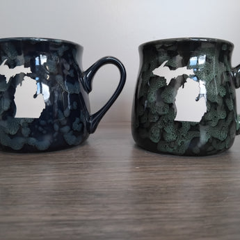 Michigan 16oz Marbled Tavern Mug ( Forest Green or Marine Blue)