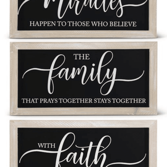 11.75" Inspirational Sign - Assortment of 3 - Ruffled Feather