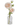 14" Peach Real Touch Triple Bloom in Glass Bottle - Ruffled Feather