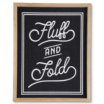 Fluff And Fold Wood Framed Sign
