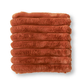 60 Inch Rust Orange Vegan Fur Throw Blanket