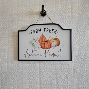 Metal Autumn Harvest Patch Sign