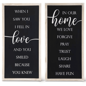 23.5" Love & Home Inspirational Sign - Assortment of 2 - Ruffled Feather