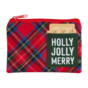Light Up Xmas Pouch - Holly Jolly Merry