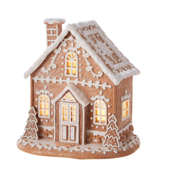 12" Lighted Gingerbread House